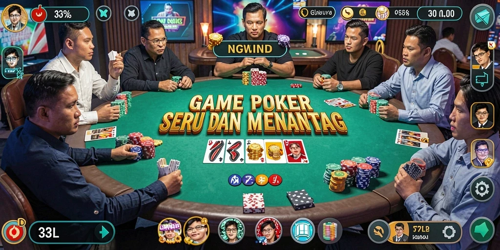 Tampilan gameplay poker yang mendebarkan di 33L.