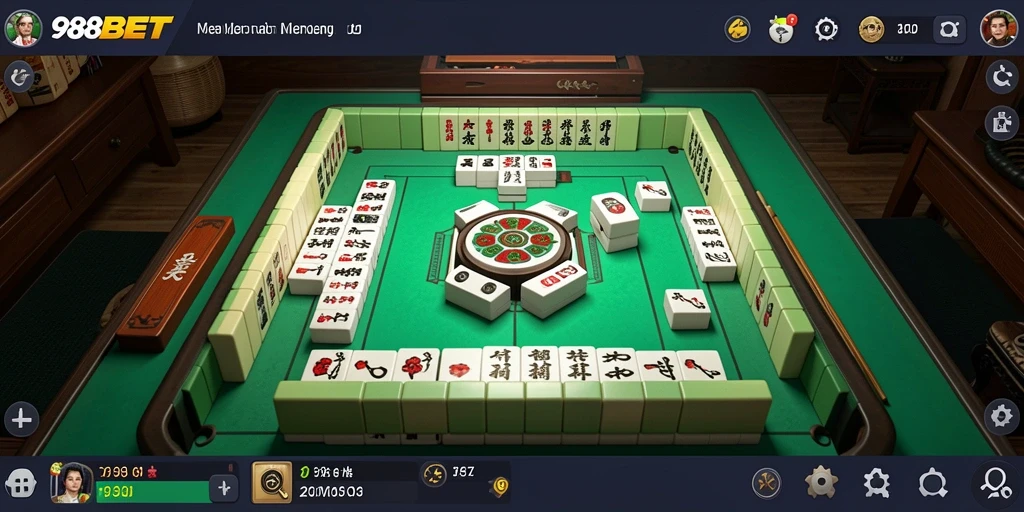 Screenshot utama 988BET menampilkan gameplay Mahjong yang seru dan grafis memukau.