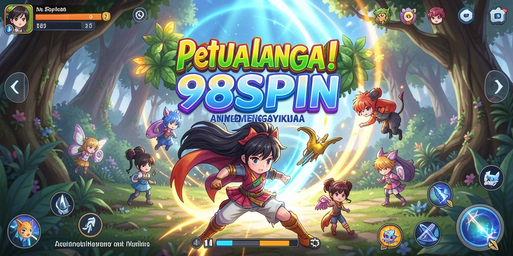 Screenshot gameplay 98SPIN yang menampilkan karakter anime aksi.
