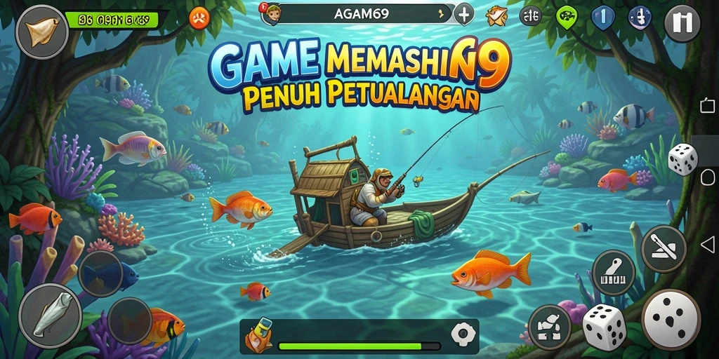 Tampilan gameplay AGAM69 dengan aksi memancing yang mendebarkan.