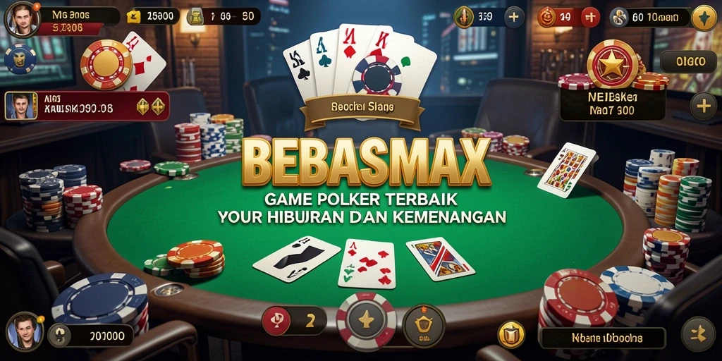 Tampilan screenshot BEBASMAX menunjukkan keseruan gameplay Poker yang menarik.