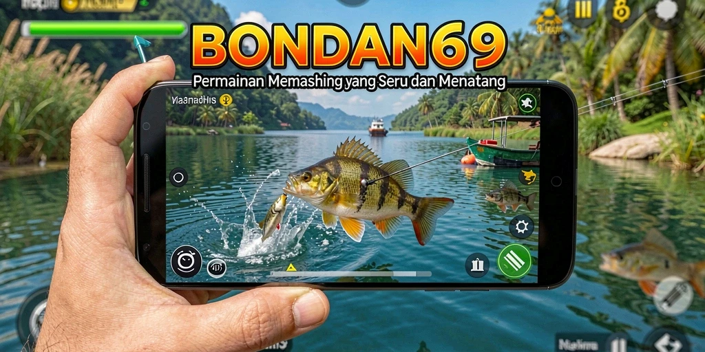Screenshot gameplay BONDAN69 menunjukkan aksi memancing yang mendebarkan.
