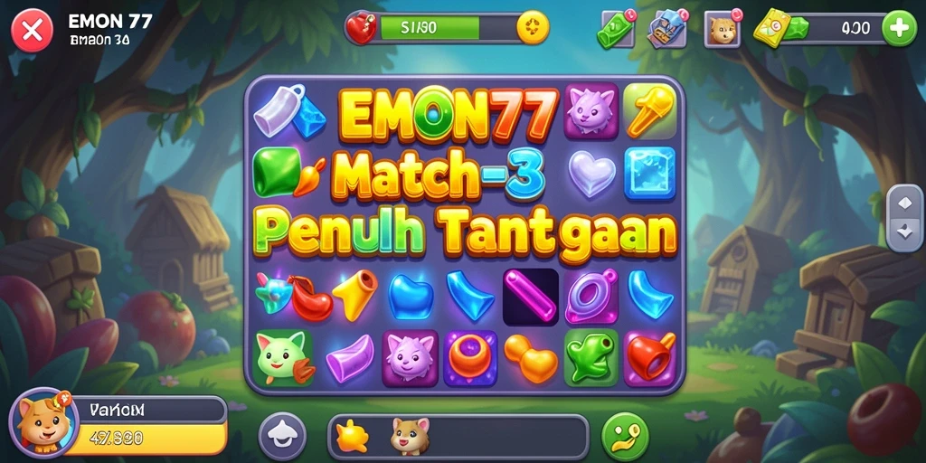 Tampilan gameplay seru dalam permainan Match-3.
