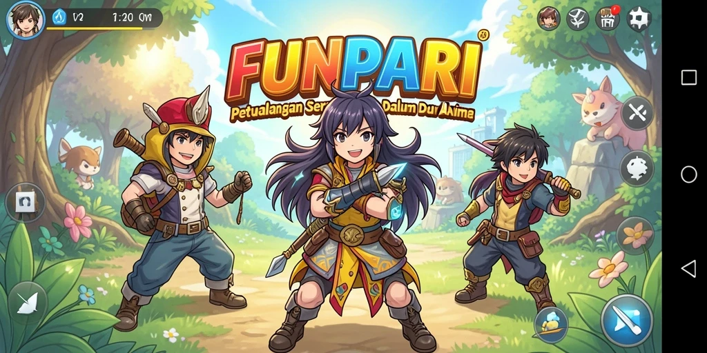 Tampilan gameplay seru dan karakter anime yang menarik.