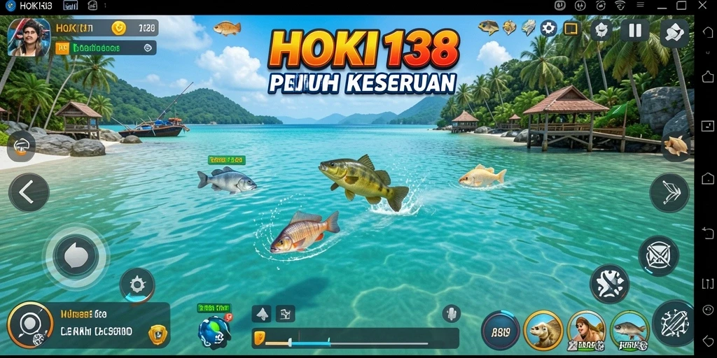 Tampilan gameplay HOKI138 dengan aksi memancing yang seru.