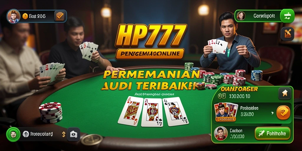 Tampilan gameplay Poker HP777 yang mendebarkan dan kompetitif.