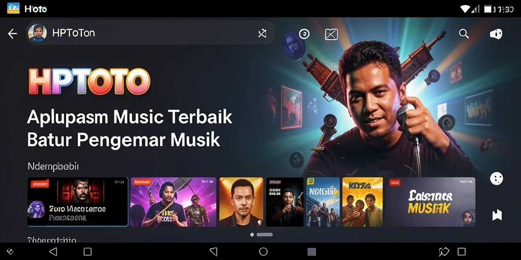 Tampilan antarmuka HPTOTO dengan fitur musik interaktif.