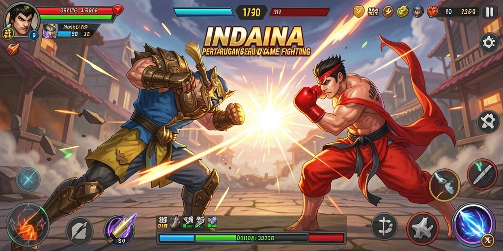 Gameplay seru dalam pertarungan di INDAAA, penuh aksi dan strategi.