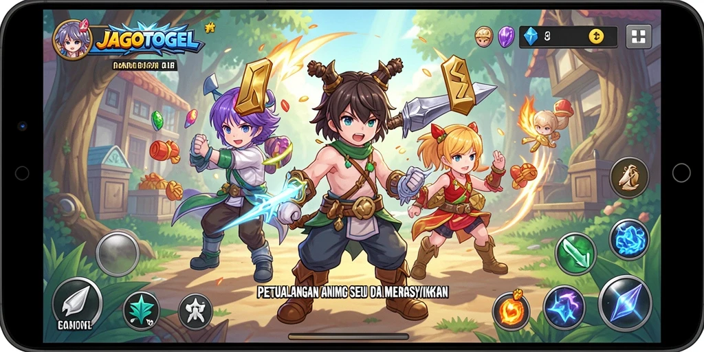 Tampilan gameplay JAGOTOGEL yang penuh warna dan aksi mendebarkan.