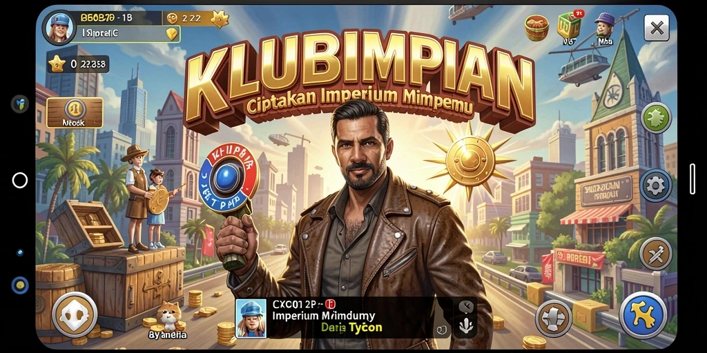 Tangkapan layar gameplay KLUBIMPIAN menunjukkan keseruan membangun klub Tycoon.