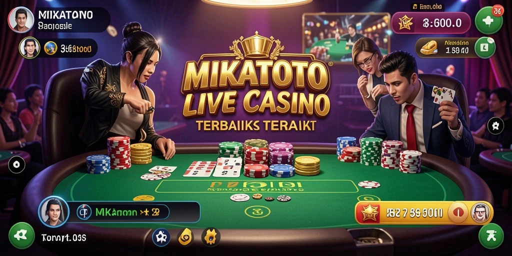 Screenshot gameplay MIKATOTO menampilkan suasana Live Casino yang seru.