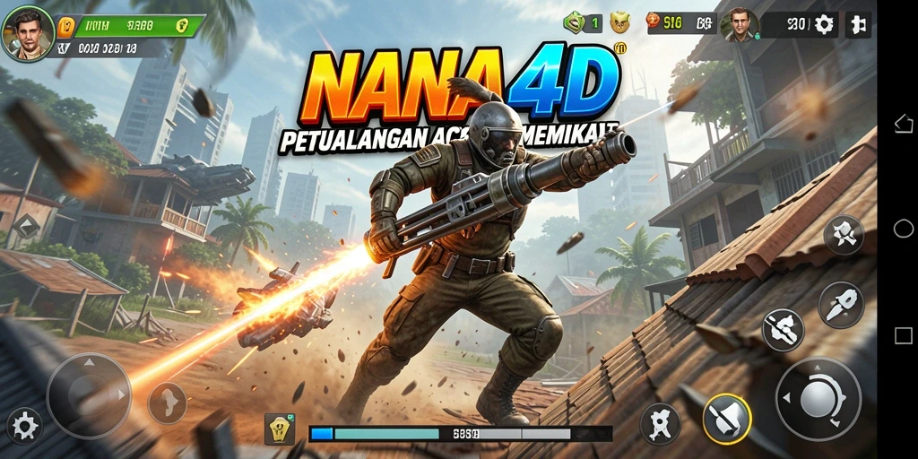 Tampilan gameplay aksion menarik dari NANA4D.
