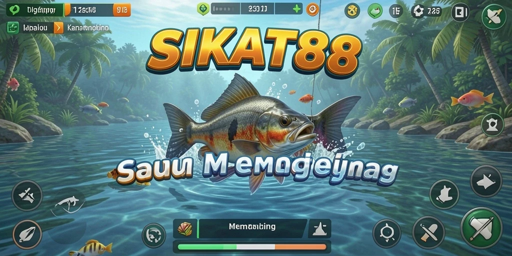 Tampilan screenshot gameplay SIKAT88 dengan aksi memancing yang mendebarkan.