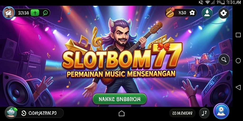 Tampilan gameplay SLOTBOM77 dengan beragam pilihan lagu.