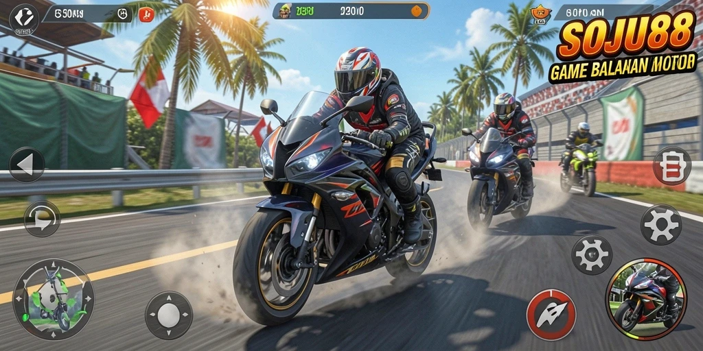 Pengalaman balapan motor yang menegangkan dan adrenalin tinggi.