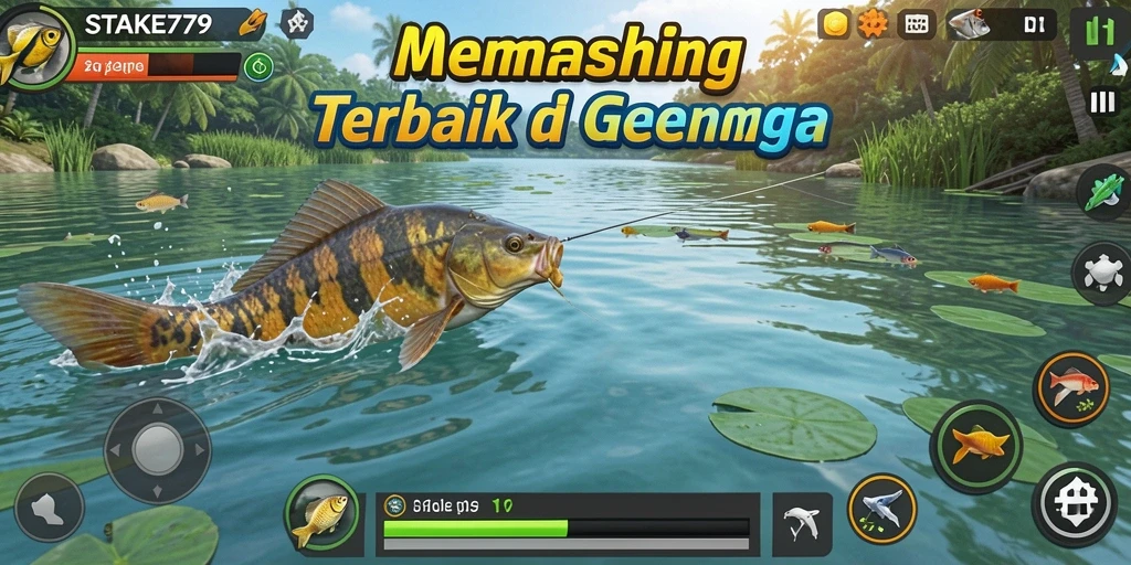 Tampilan utama gameplay STAKE779 yang menampilkan aksi memancing seru.
