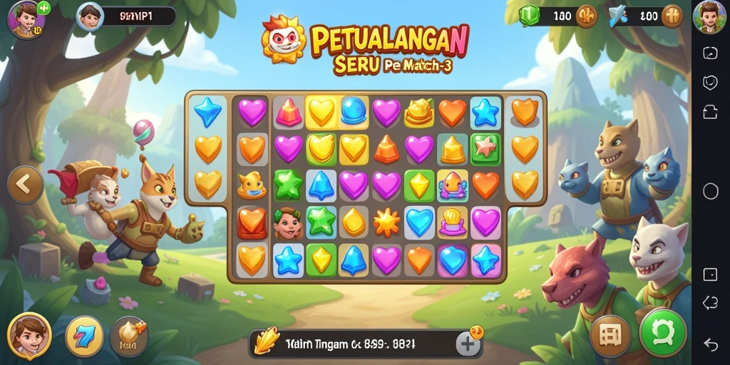 Tampilan gameplay seru dalam permainan Match-3 SVIP1.