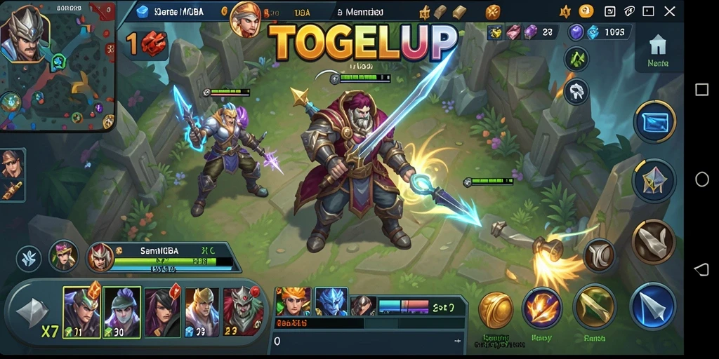 Screenshot gameplay TOGELUP yang menampilkan pertempuran tim epic.