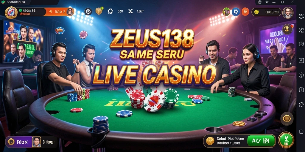 Tampilan gameplay Live Casino yang mendebarkan dari ZEUS138.